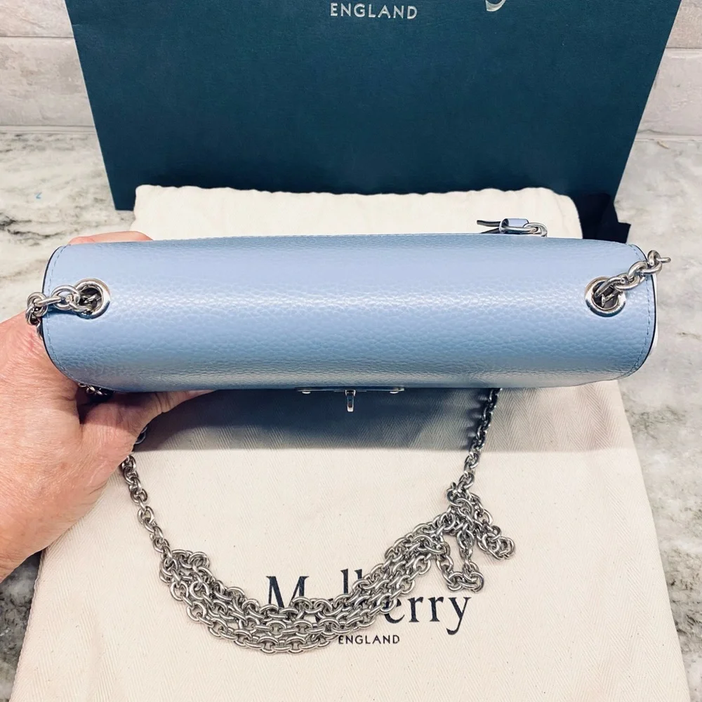 Limited edition - Mulberry small Darley crossbody Light Blue Silver Chain - Picture 2 of 10